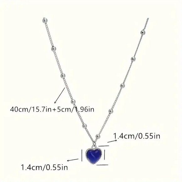 ⭐NWT Heart Temperature Color Changing Pendant Necklace - Picture 3 of 4